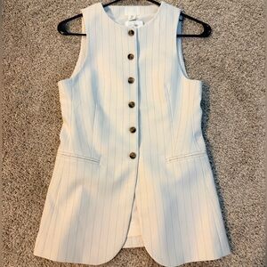 NWT H&M Button Striped Vest Size XS